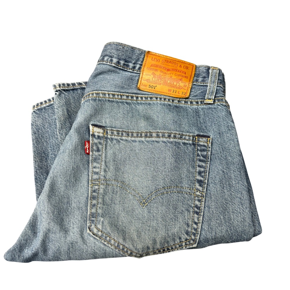 Levi's 501 Jeans Mens 31x32 (31x31 ACTUAL) Original Blue Denim Button Fly